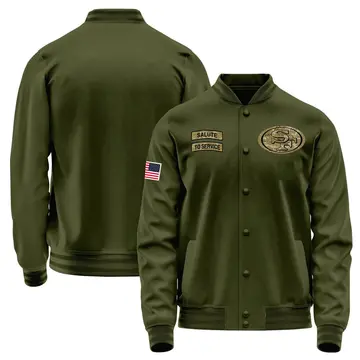 Men's San Francisco 49ers Olive Salute to Service Sideline Performance Jacket