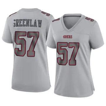 Women's San Francisco 49ers Dre Greenlaw Gray Game Atmosphere Fashion Jersey By Nike