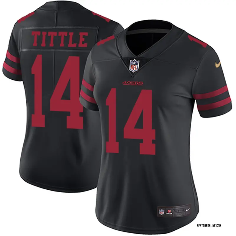 Women's San Francisco 49ers Y.A. Tittle Black Limited Jersey By Nike