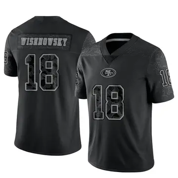 Mitch Wishnowsky Black Name & Number Logo - #6 Football San Francisco 49ers  Long Sleeve T-Shirt Size 40/M