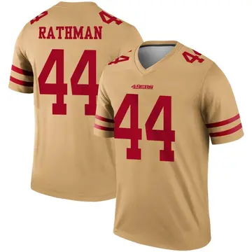 Tom Rathman 49ers Jersey Limited 75th 2021 #44 Anniversary Color Rush Red  Color Rush Vapor Untouchable Men's